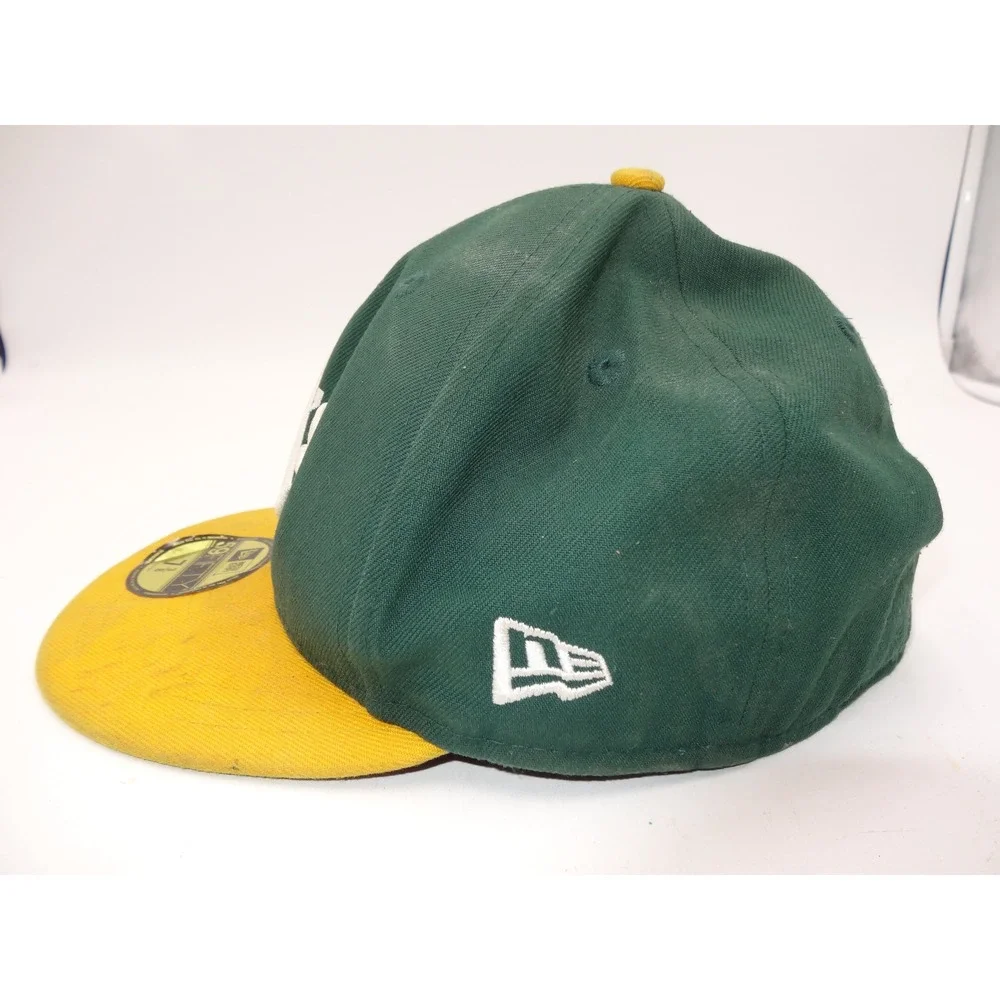 New Era 59FIFTY Oakland Athletics A's Fitted Hat Green Yellow Size 7 3/8